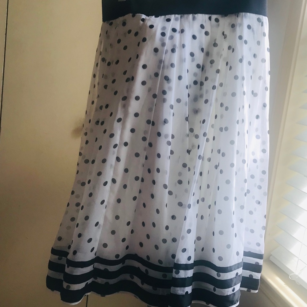 Polka Dot Skirt BLK/WHT Sz 8 Black House White MKT